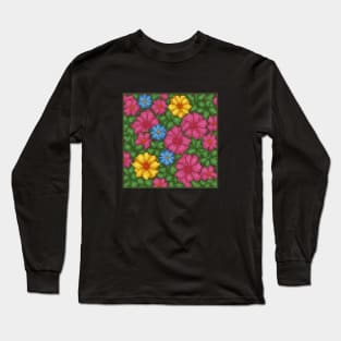 Flower Pattern Garden Forest Vintage Since Retro Long Sleeve T-Shirt